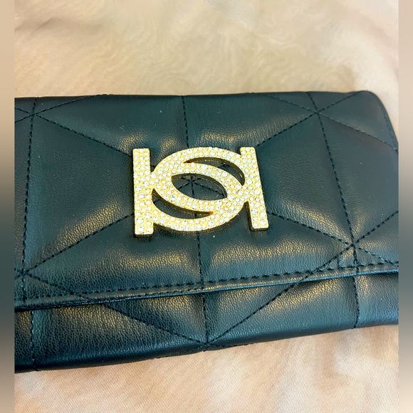 Bebe Black Quilted Wristlet - Picture 2 of 9